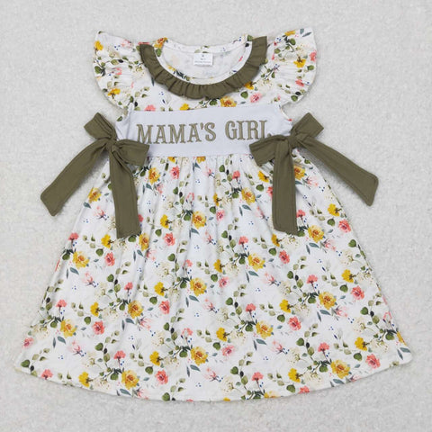 GSD0507/SR0478 Embroidery MAMA'S GIRL Flower Kids Sibling Matching Clothes