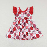 GSD0513 Valentine's day smiley Red Girl's Dress