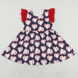 GSD0514 Baseball Love Red Girl's Dress