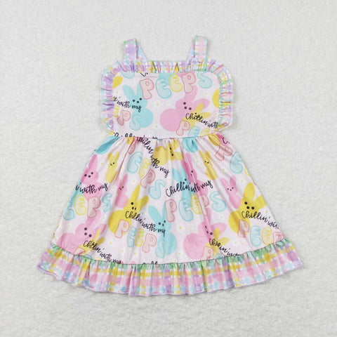 GSD0551 Bunny Flower PEEPS Pink Girl's Dress