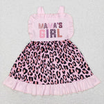 GSD0555 MAMA'S Girl Leopard Pink Girl's Dress