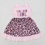 GSD0555 MAMA'S Girl Leopard Pink Girl's Dress