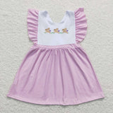 GSD0569 Embroidery Easter Rabbit Pink Bow Girl Shorts Set