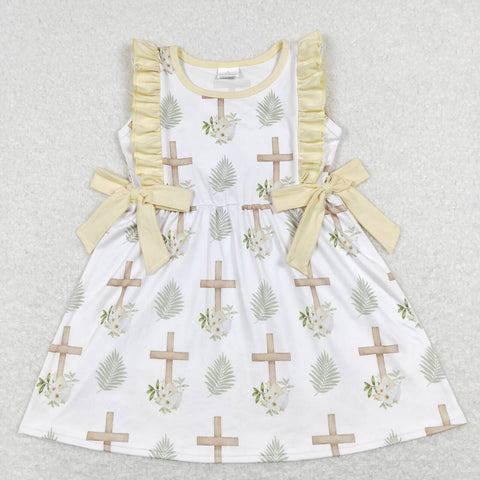 GSD0571 Easter Cross Yellow Girl's Dress