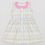 GSD0581 Pink Plaid Girl's Dress