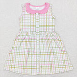 GSD0581 Pink Plaid Girl's Dress