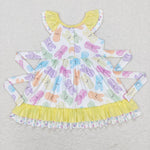 GSD0610 Easter Bunny Yellow Girl's Dress