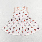 GSD0617 Love Orange Sleeveless Girl's Dress