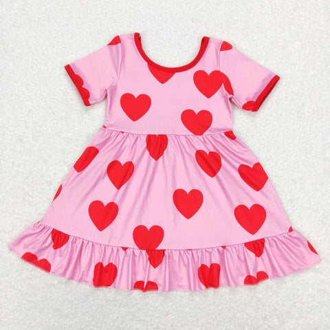 GSD0629 Valentine's Day Love Red Pink Girl's Dress