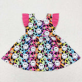 GSD0636 Smiley face Leopard Girl's Dress