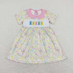 GSD0649 Embroidery Easter Bunny Flower Girl's Dress
