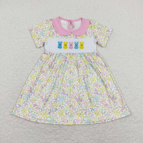GSD0649 Embroidery Easter Bunny Flower Girl's Dress
