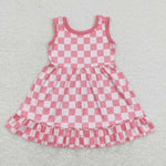 GSD0659 Pink Plaid Girl's Dress