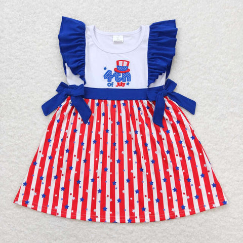 GSD0674 Embroidery 4th of July USA Star Girl's Dress