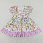 GSD0705 Bunny Flower Purple Girls Dress