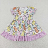 GSD0705 Bunny Flower Purple Girls Dress