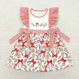 GSD0712 Baseball Foods Red Girls Dress