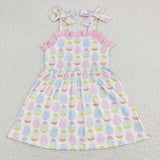 GSD0754 Easter Bunny Egg Pink Girls Dress