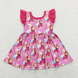 GSD0763 Cartoon Frozen Pink Girls Dress