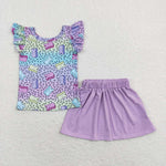 GSD0768 Easter Bunny Purple Girl's Skirt Set