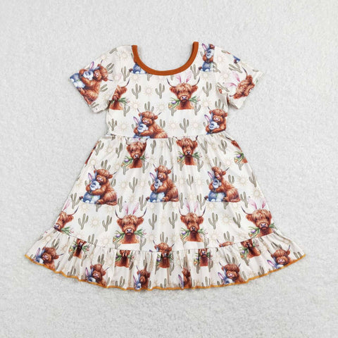 GSD0778 Easter Cow Cactus Girls Dress