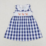 GSD0802 Embroidery Eagle Plaid Girls Dress