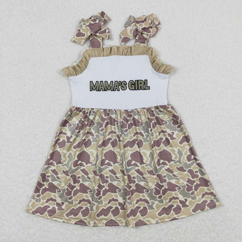 GSD0810 Embroidery MAMA'S Girl Camo Girls Dress