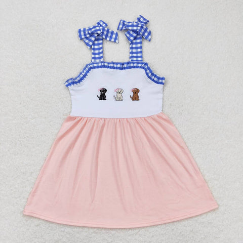 GSD0834 Embroidery Dog Cute Girls Dress