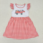 GSD0843 Embroidery USA Flag Girls Dress