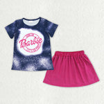 GSD0850 Barbie Pink Velvet Skirt Girl's Set