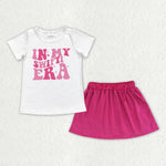 GSD0851 In my swiftie ear Pink Velvet Skirt Girl's Set