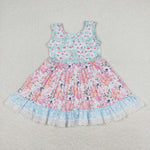 GSD0861 Flower Blue Girls Dress