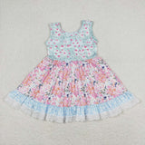 GSD0861 Flower Blue Girls Dress