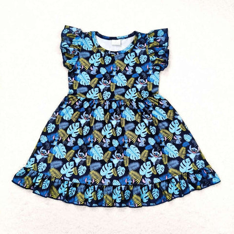 GSD0863 Grassy Blue Girls Dress