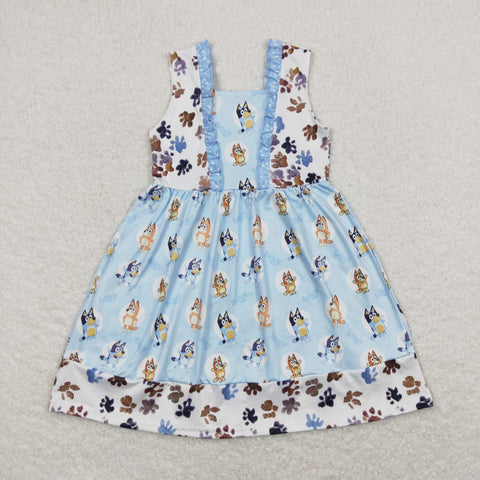 GSD0864 Dog Blue Girls Dress