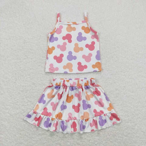 GSD0873 Cartoon Colorful Mouse Pink Girls Dress