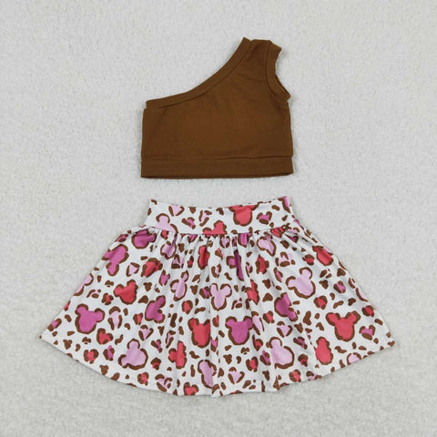GSD0874 Brown Mickey Girls Dress