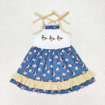 GSD0891 Embroidery Duck Girls Dress