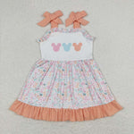 GSD0894 Flower Mouse Orange Girls Dress