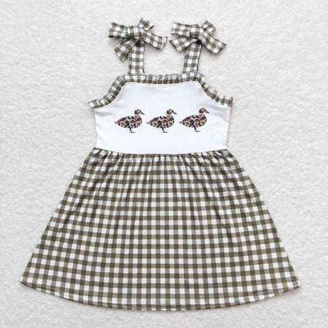 GSD0903 Duck Green Plaid Girls Dress