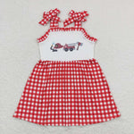 GSD0906 Fire Fighting Red Plaid Girls Dress