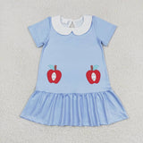 GSD0953 Apple Blue Stripe Girls Dress