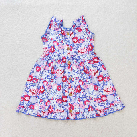 GSD0977 Flower Purple Girls Dress