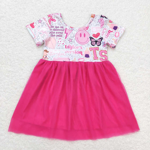 GSD0981 Singer Star Pink Tulle Girls Dress