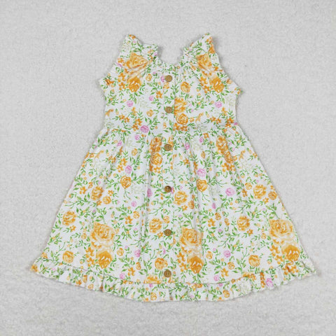 GSD0983 Flower Buttons Girls Dress