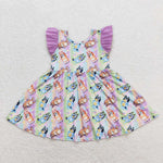 GSD0985 Cartoon Blue Dog Girls Dress