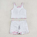 GSD0994 Rose Pink Skort Girls Swimsuit