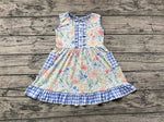 GSD1009 Flower Blue Girls Dress