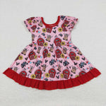 GSD1025 Farm Cow Red Girls Dress