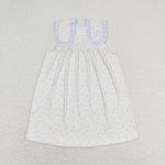 GSD1046 Flower Floral Blue Girls Dress